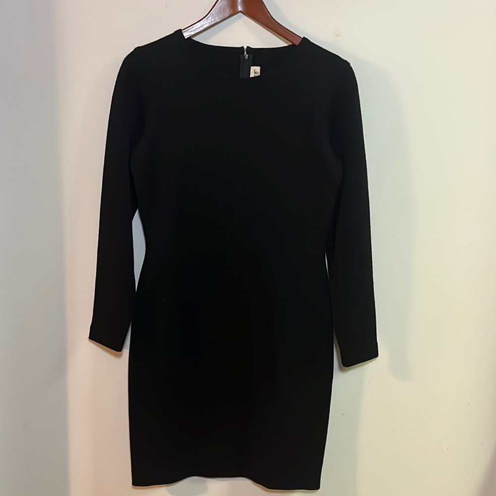 Outlander Vintage Black Wool Blend Knit Long Sleeve Midi Dress 6